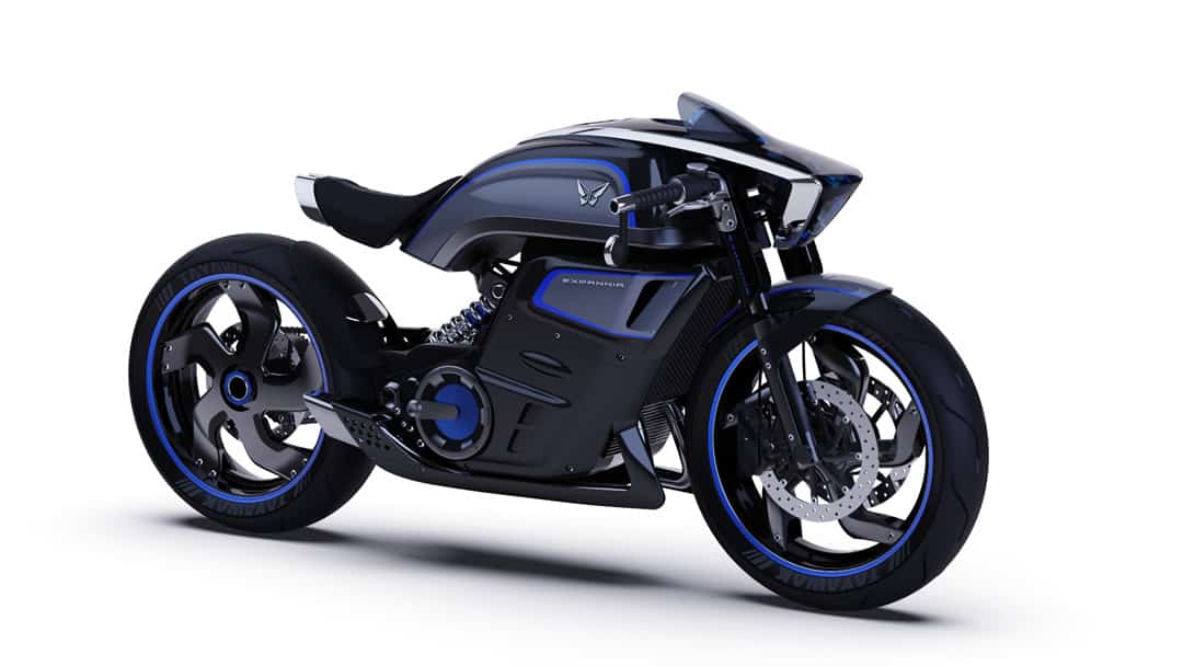 Moto électrique Expannia noir-bleu-gris